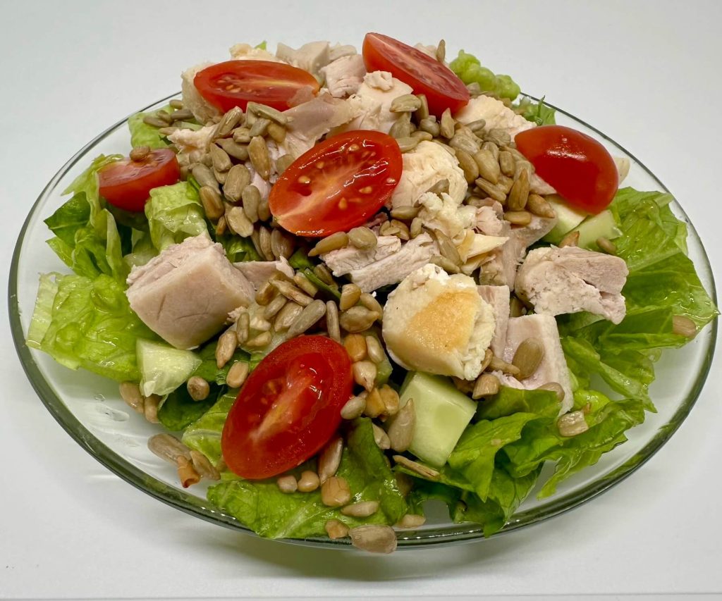Romaine lettuce salad with chicken