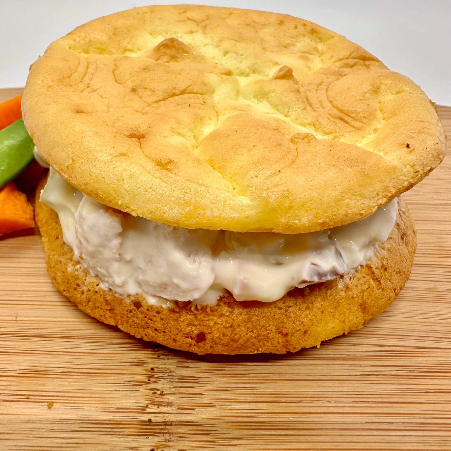 chicken salad on gluten free cloud bread