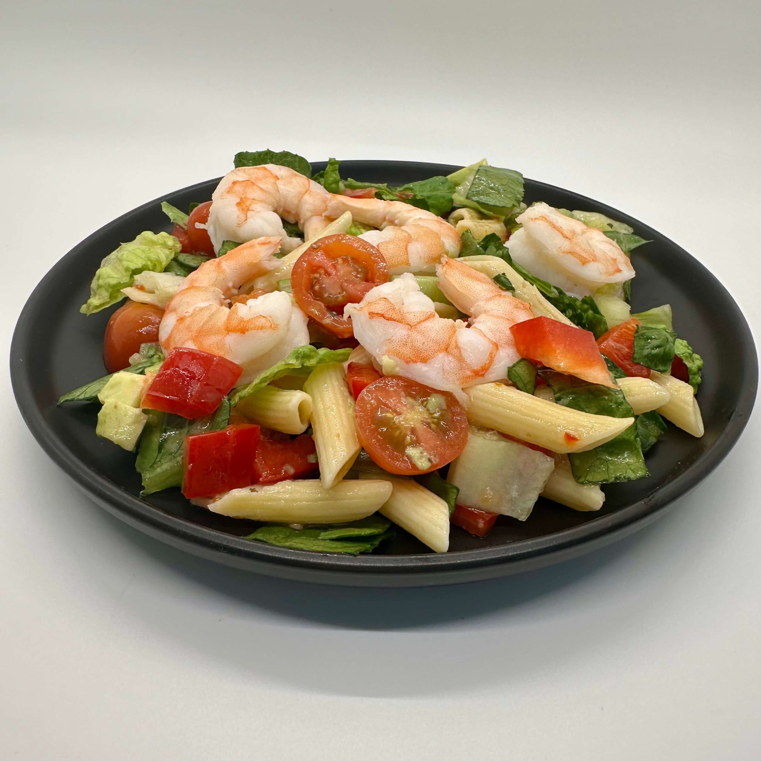 Shrimp with Pasta, Tomatoes, and Avocado