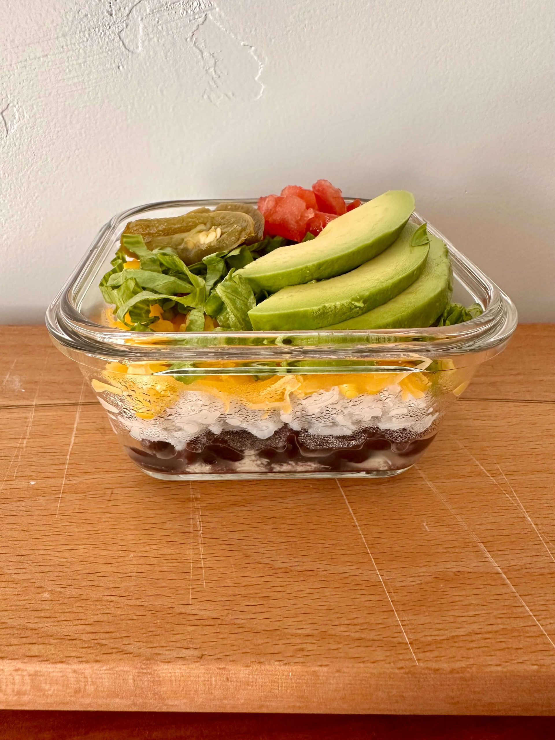 Mexican Salad Bowl with Shredded Chicken and Avocado